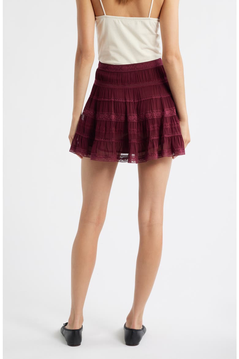 Fleetta Tiered Miniskirt, Alternate, color, OXBLOOD