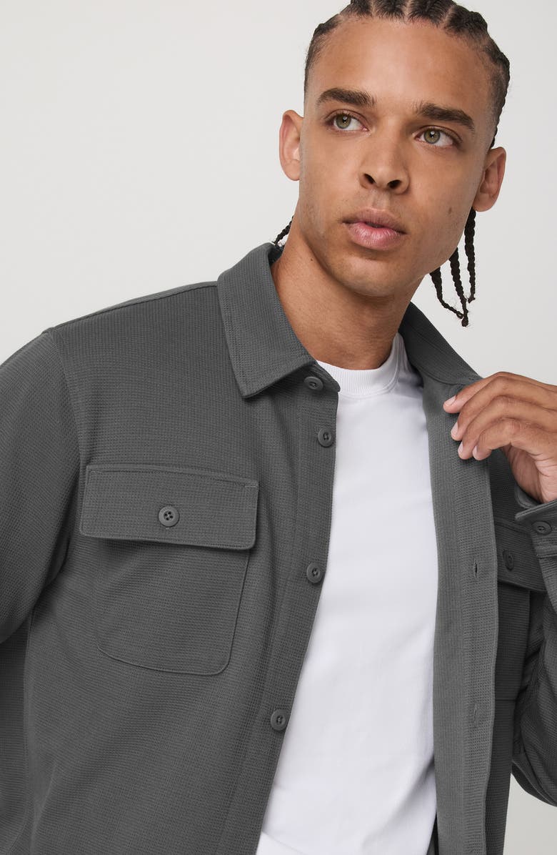 Vuori Waffle Shirt Jacket, Alternate, color, Dark Pewter