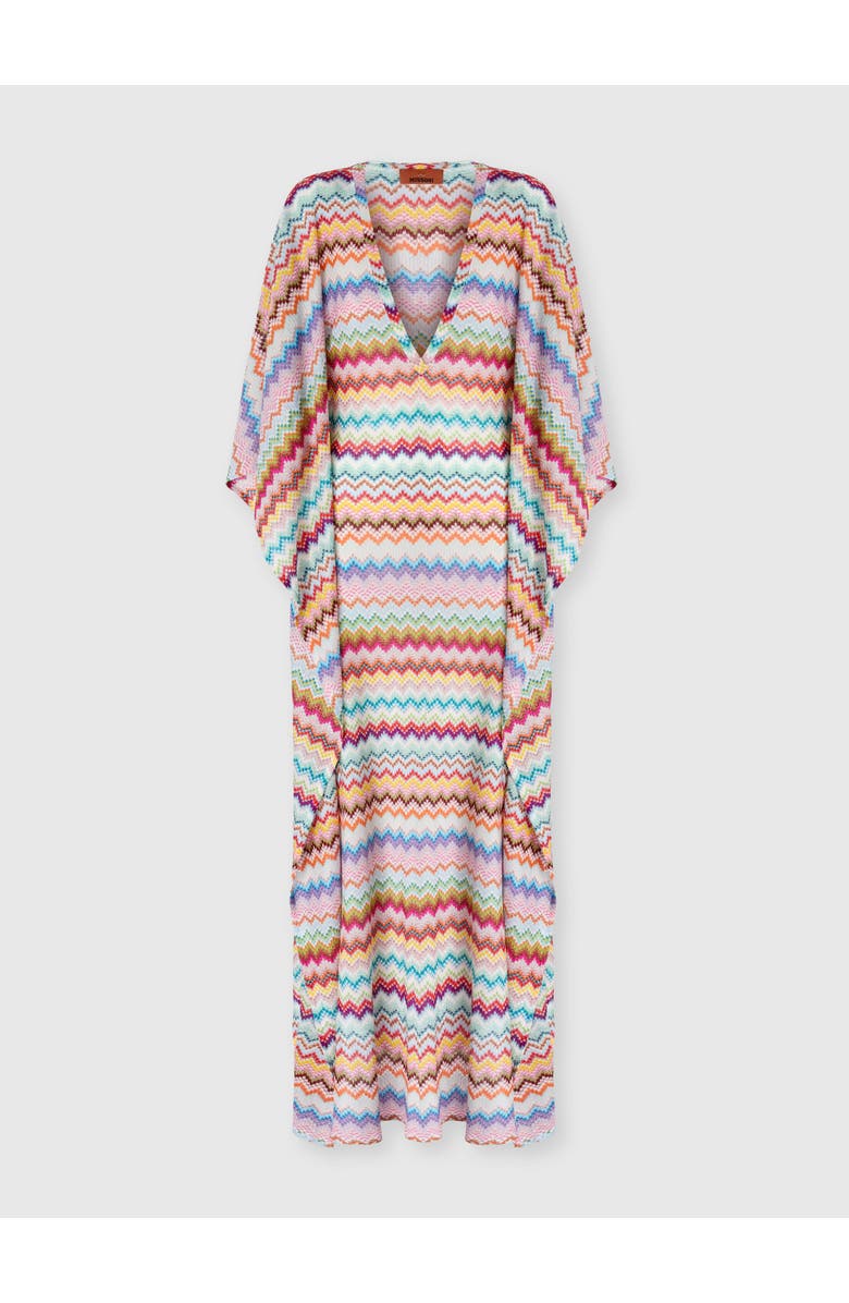 Missoni Long Caftan Cover-up With Micro Pixel-effect Zigzag Pattern, Main, color, Multicoloured