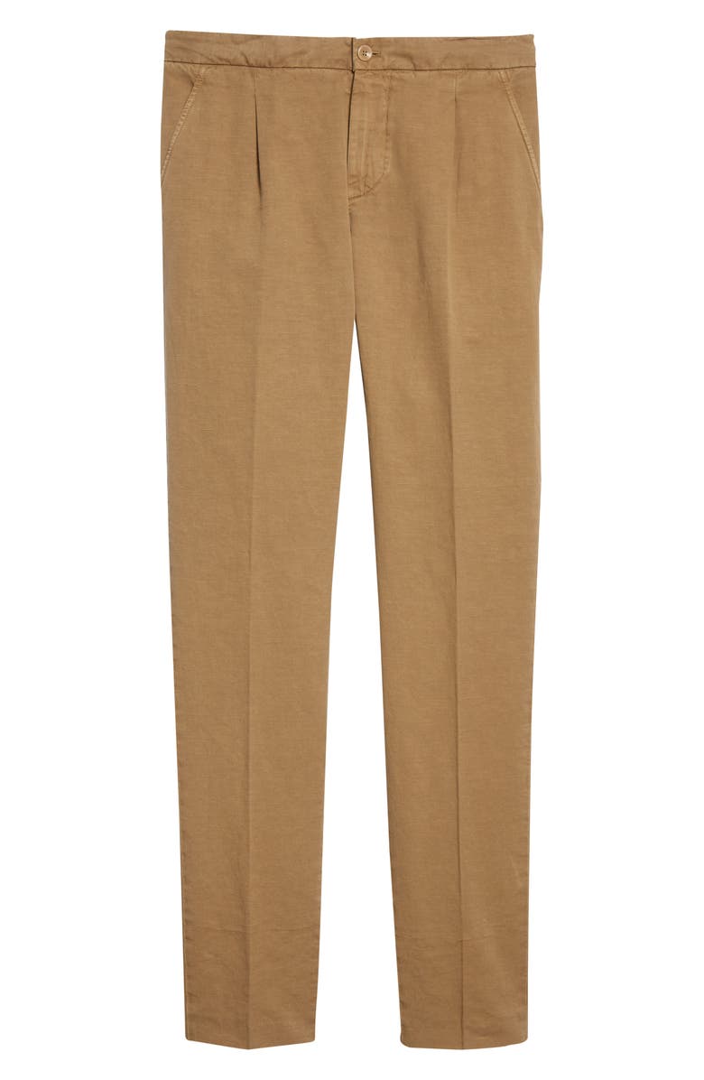 Loro Piana Cotton & Linen One-Pleat Chinos, Alternate, color, 