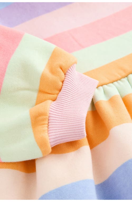 Next Kids' Stripe Long Sleeve Drop Waist Dress In Multi
