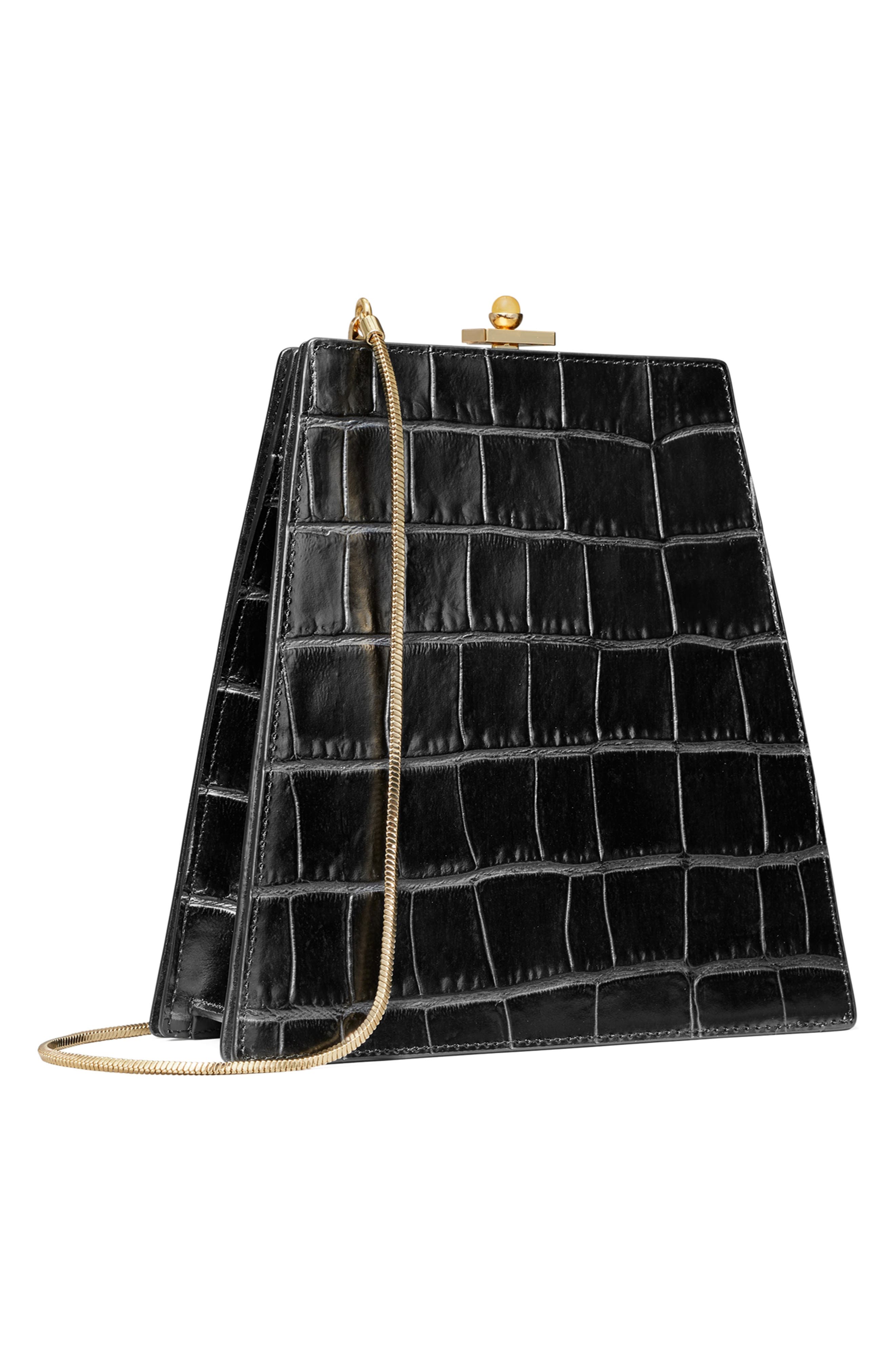 Tory Burch Croc-Embossed Leather Mini Handbag, Alternate, color, 