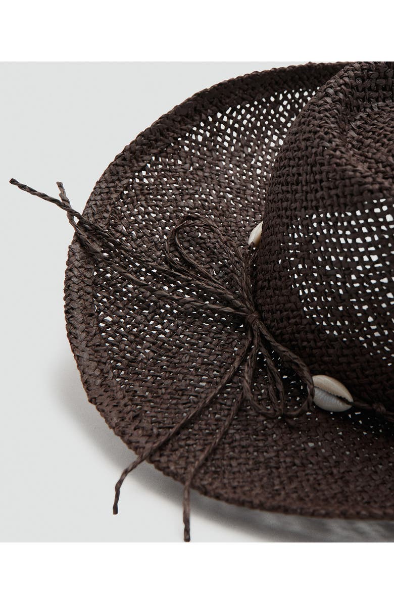 MANGO Straw Hat with Shells, Alternate, color,