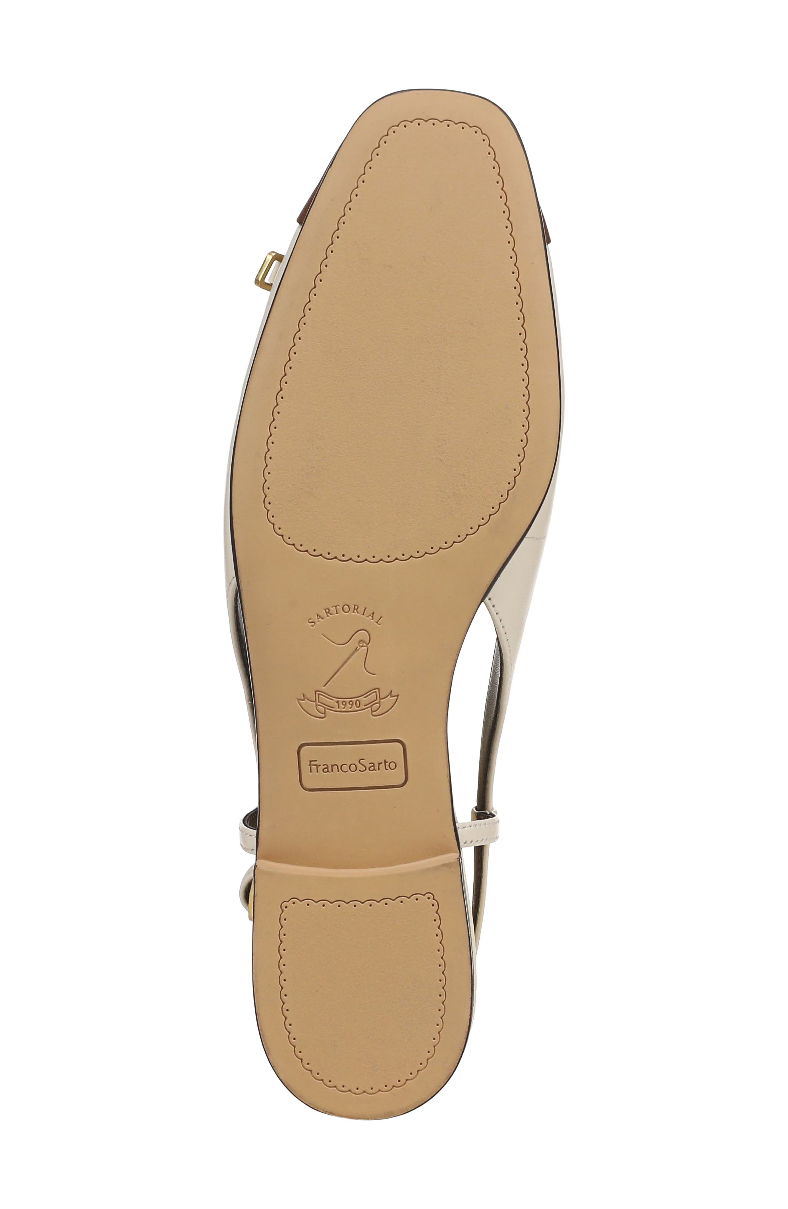 Ethel Slingback Flat, Alternate, color, WHITE LEATHER
