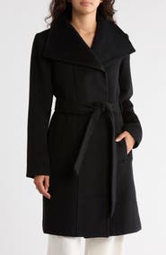 Bernardo Wool Blend Wrap Coat