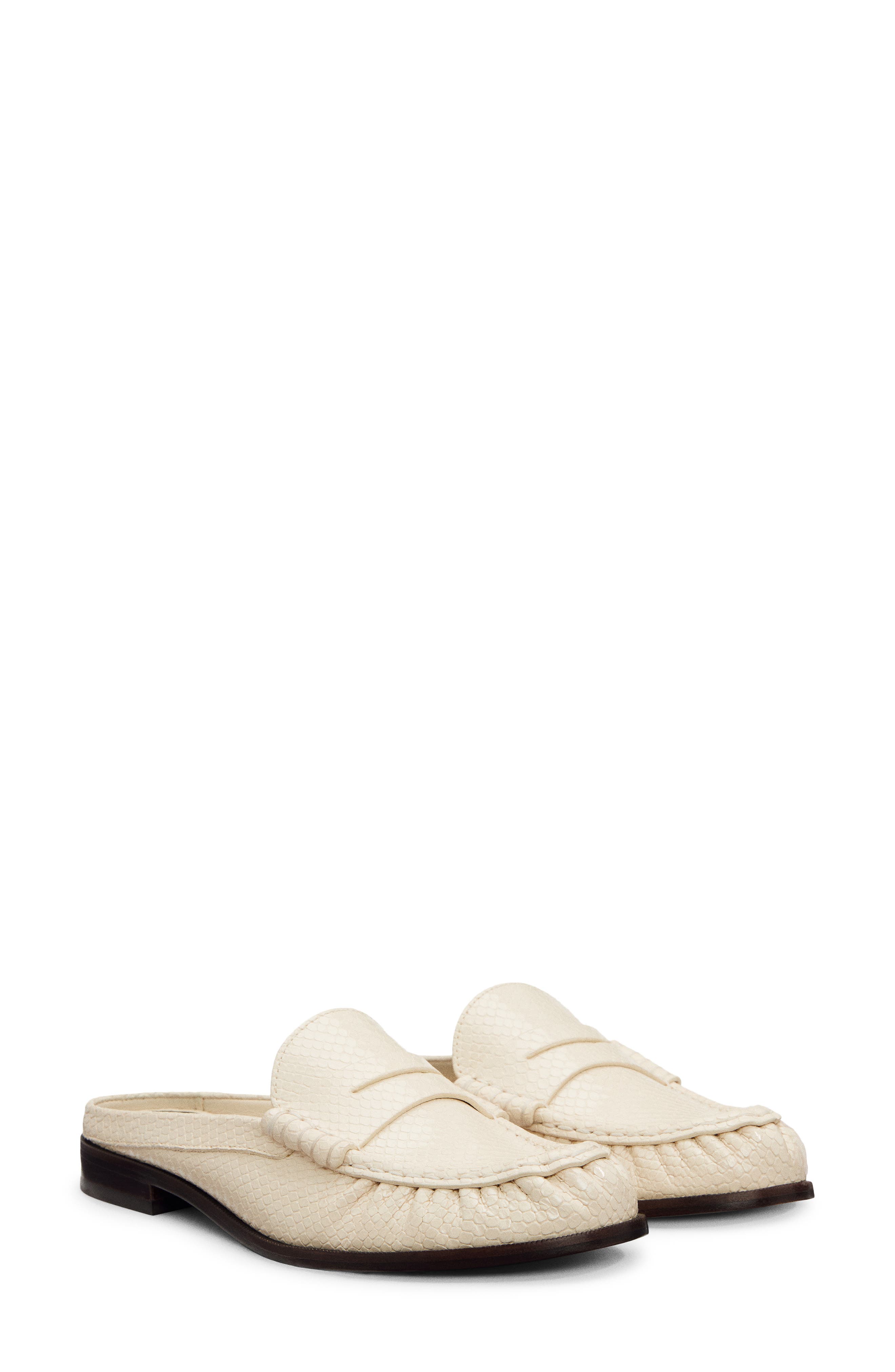 Reformation Francine Loafer Mule, Main, color, Almond Watersnake