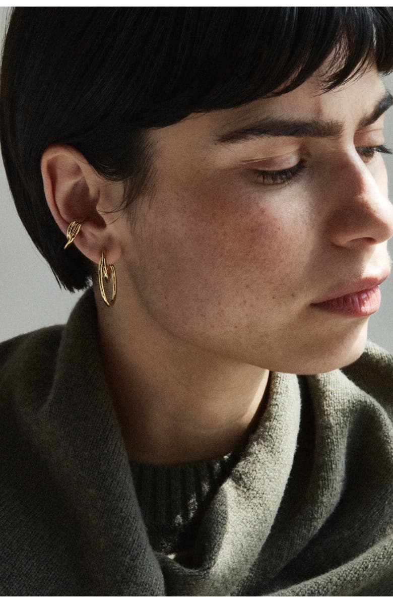 Otiumberg 14kt Gold Vermeil Loom Ear Cuff, Alternate, color, Yellow Toned Gold