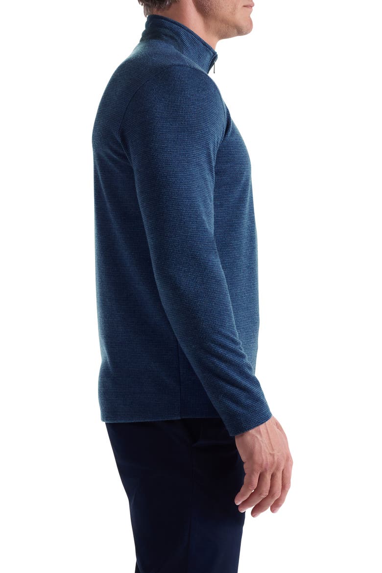 Houndstooth Patern Quarter Zip Top, Alternate, color, NAVY