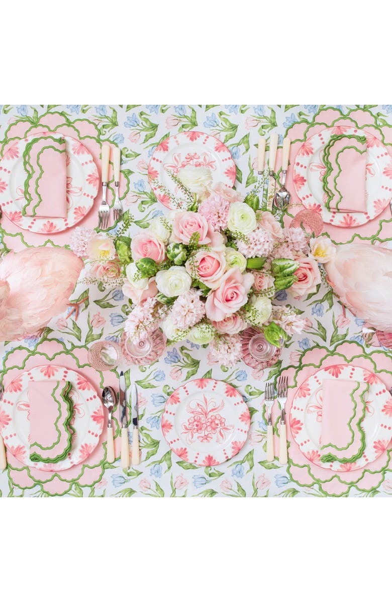 Mrs. Alice Pink & Green Lily Napkins, Alternate, color, Pink