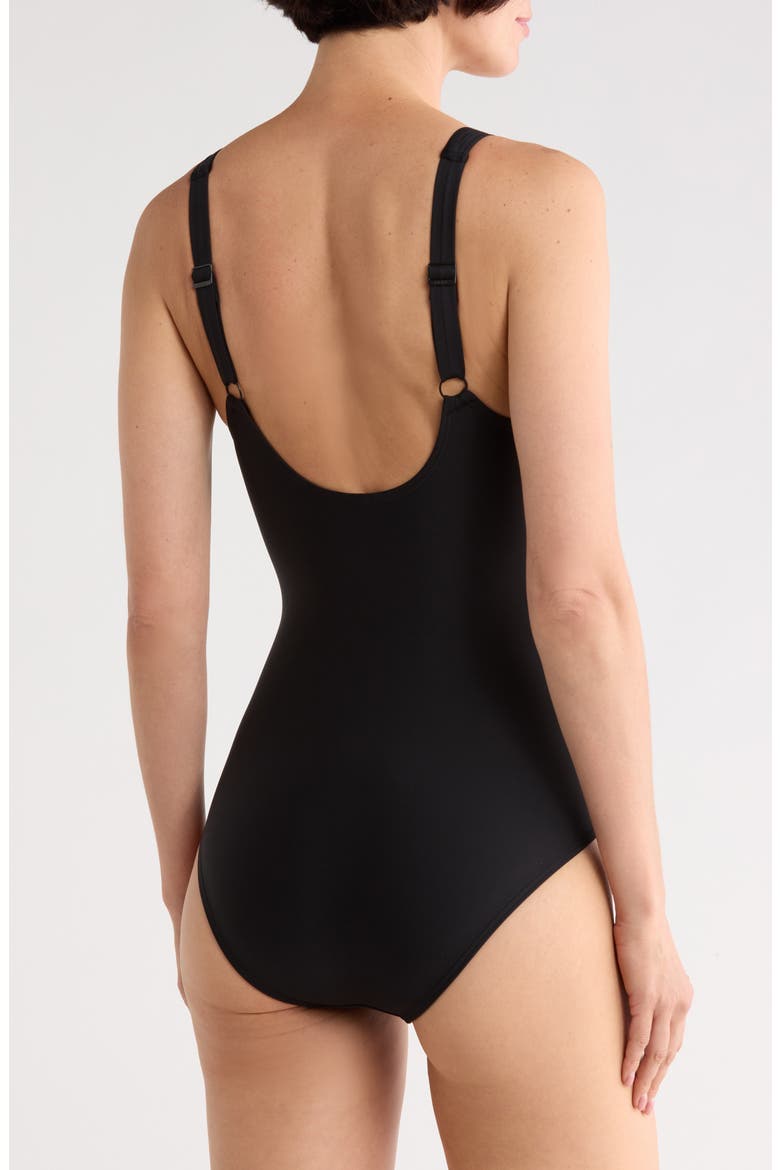 Twist Keyhole One-Piece Swimsuit, Alternate, color, BLACK