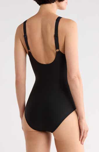 DKNY Twist Keyhole One-Piece Swimsuit