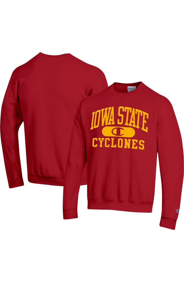 Champion Men's Champion Cardinal Iowa State Cyclones Arch Pill Sweatshirt, Main, color, Cardinal