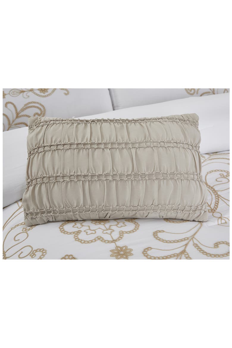 Sabrina 5-Piece Comforter Set, Alternate, color, WHITE WITH GOLD EMBROIDERY