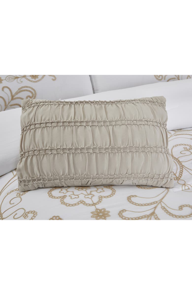 Modern Threads Sabrina 5-Piece Comforter Set, Alternate, color, White With Gold Embroidery