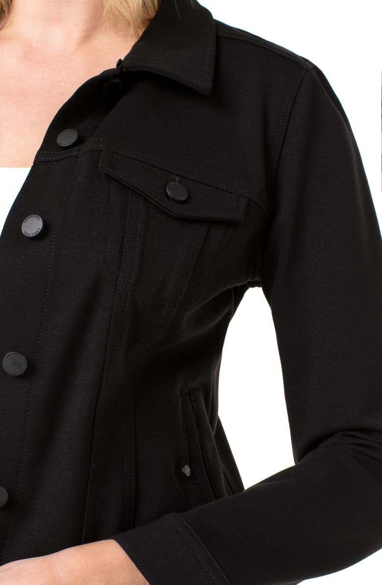 Liverpool Detachable Faux Fur Collar Denim Jacket, Alternate, color, 