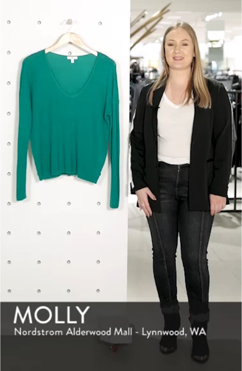 Textured Stitch V-Neck Pullover, sales video thumbnail