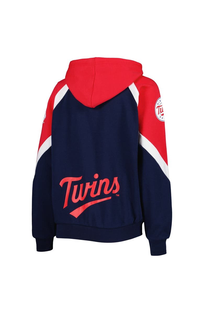 STARTER Women's Starter Navy/Red Minnesota Twins Hail Mary Full-Zip Hoodie, Alternate, color, Navy