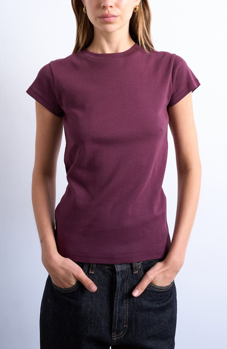 Topshop Everyday Cotton T-Shirt, Main, color, Burgundy