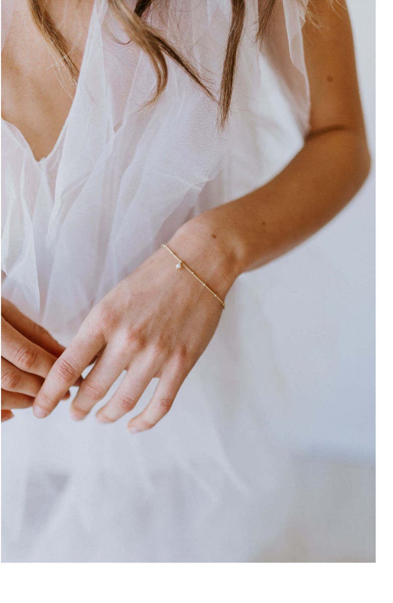 Untamed Petals Bijou Dainty Pearl Bracelet, Alternate, color, Gold