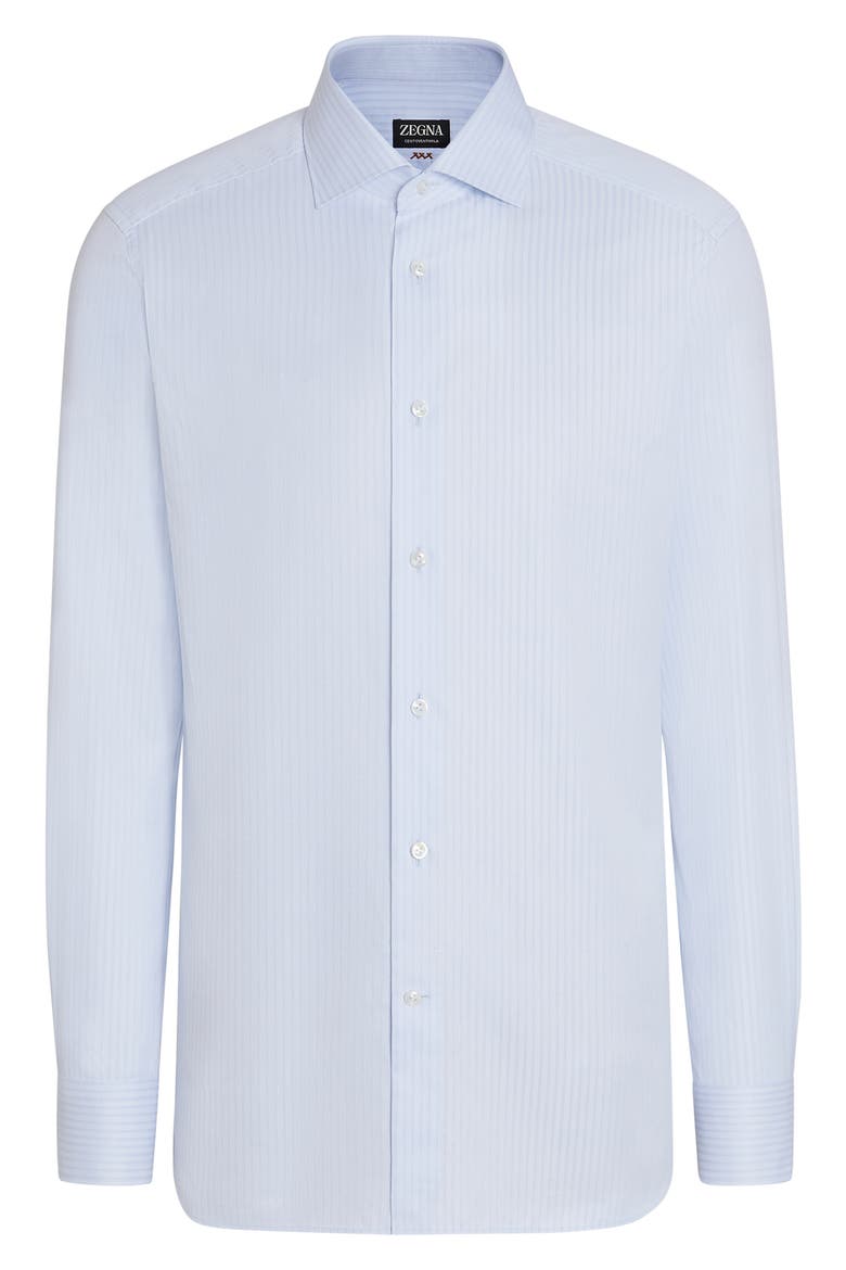 Centoventimila Couture Tonal Microstripe Button-Up Shirt, Alternate, color, BLUE