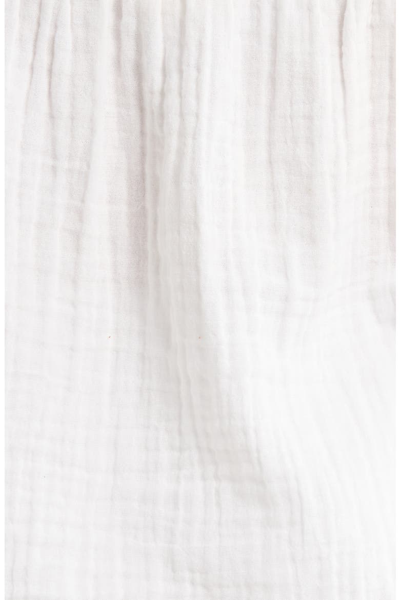 Tie Front Cotton Gauze Top, Alternate, color, WHITE