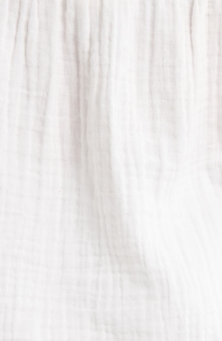 Elan Tie Front Cotton Gauze Top, Alternate, color, White