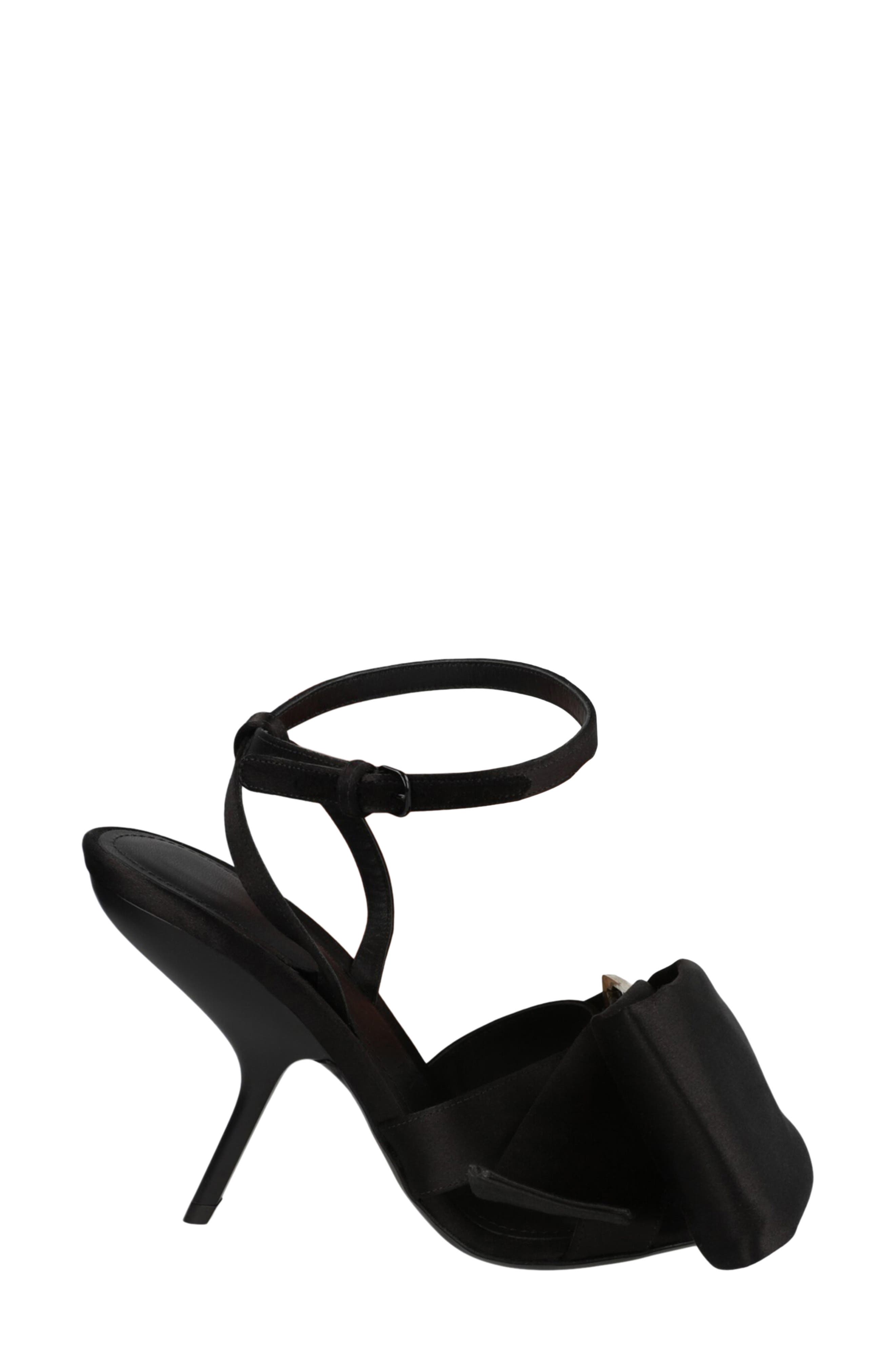 Helena Satin Ankle Strap Sandal, Alternate, color, BLACK