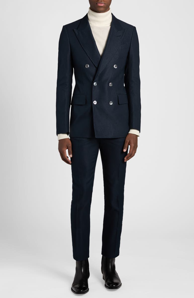 TOM FORD Cotton & Silk Twill Slim Fit Pants, Alternate, color, 