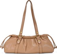 Madison West Drawstring Faux Leather Shoulder Bag