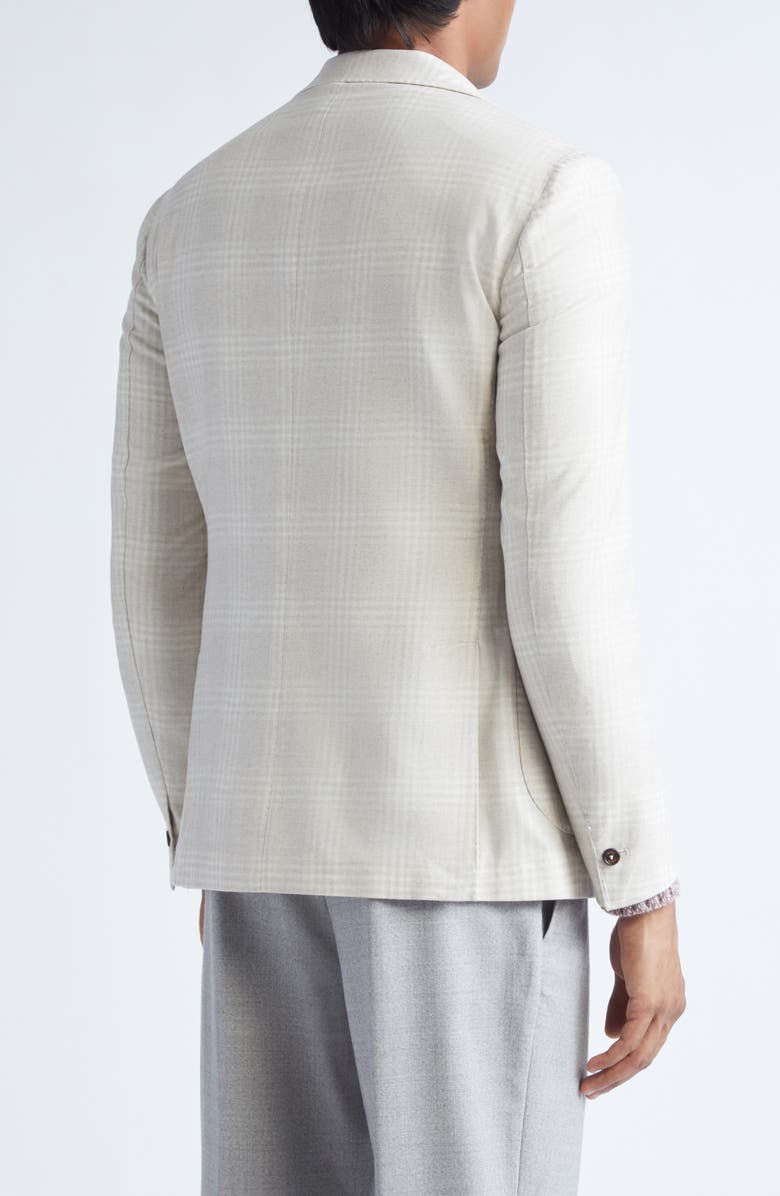 Eleventy Plaid Wool, Silk & Cashmere Soft Jacket, Alternate, color, 02 Sand