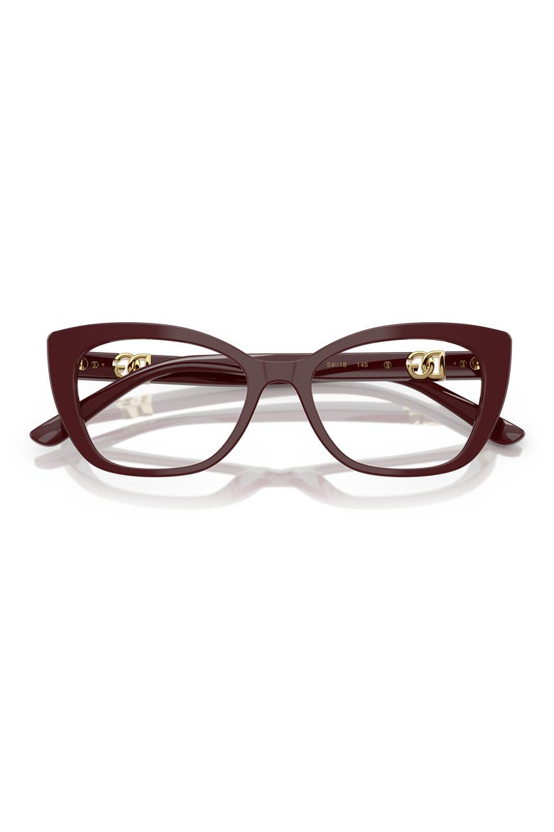 54mm Cat Eye Optical Glasses, Alternate, color, BORDEAUX
