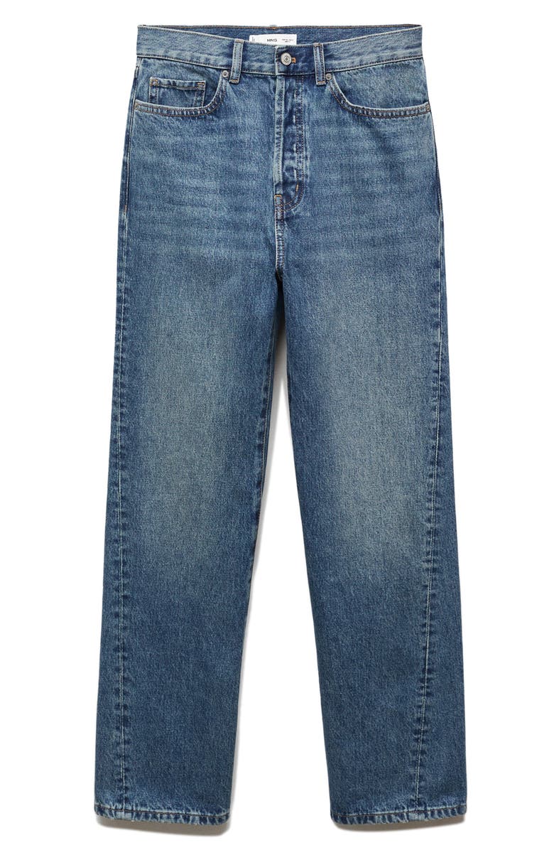 MANGO Forward Seam High Waist Straight Leg Jeans, Alternate, color, 