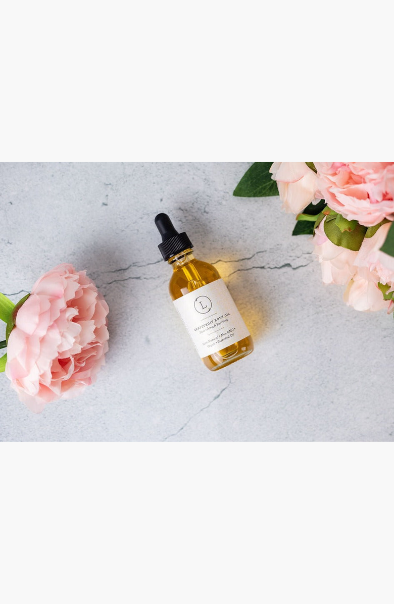 Lizush Moisturizing Set with Grapefruit Body Oil and Body Scrub, Alternate, color, Grapefruit Set