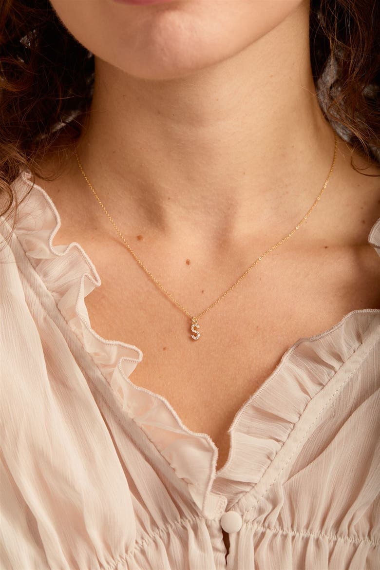 Gemma Initial Necklace, Alternate, color, Gold / J