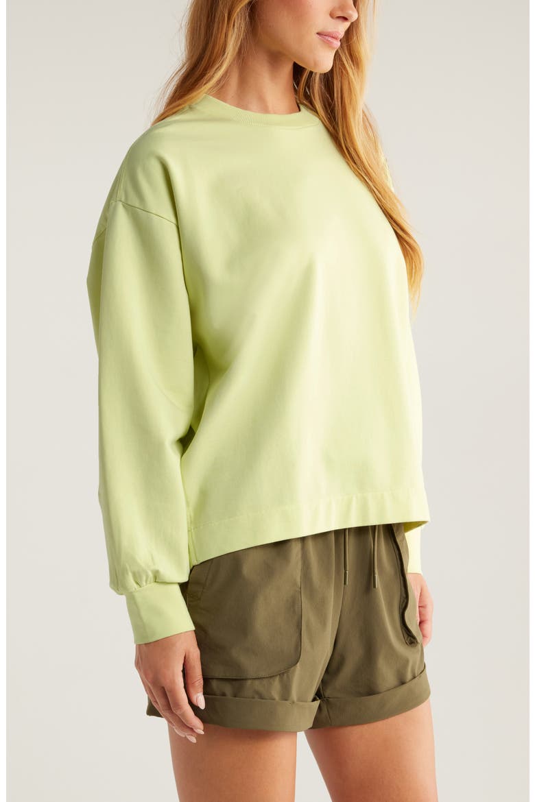 Swoop Crewneck Sweatshirt, Alternate, color, GREEN FINCH
