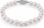 The Pearl Source 6.5-7.0mm Akoya White Pearl Bracelet - AAA Quality