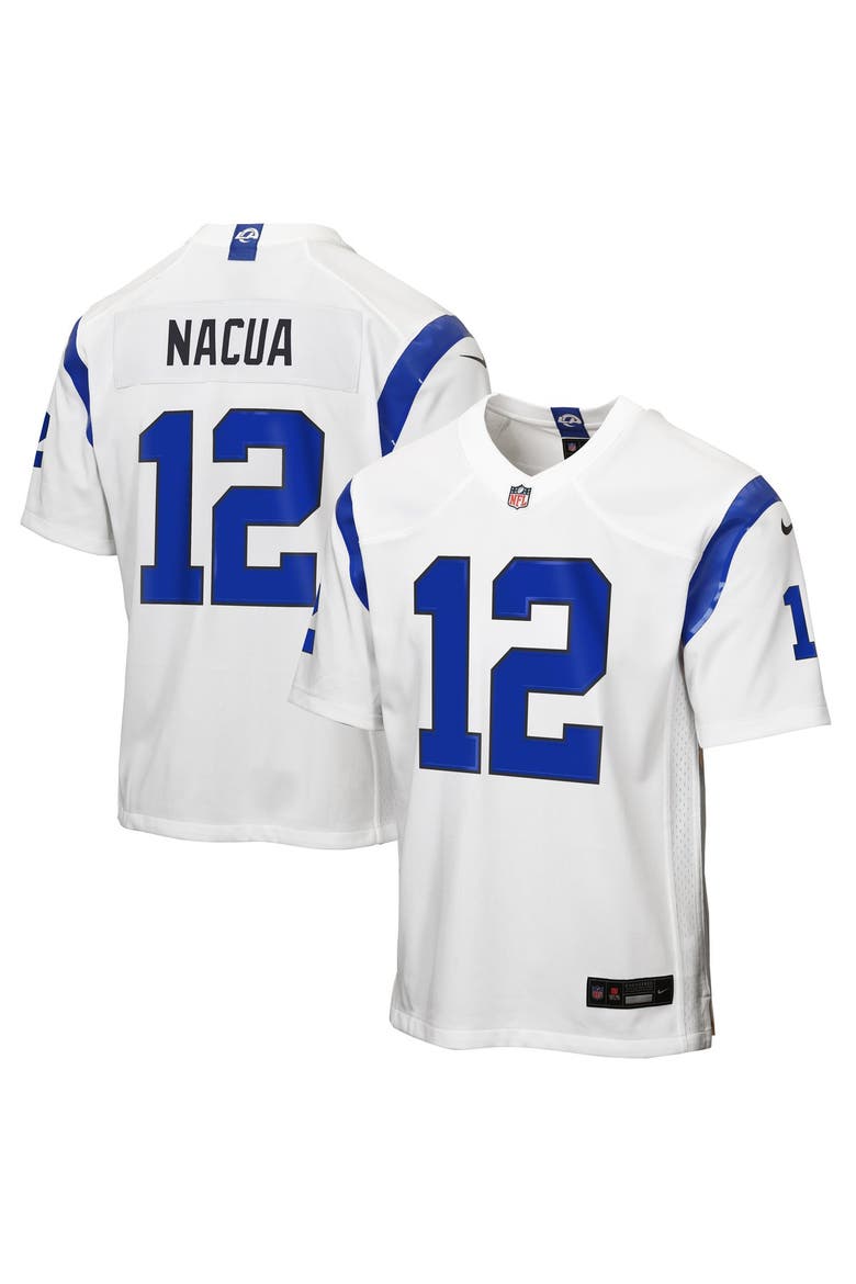 Youth Nike Puka Nacua Los Angeles Rams Fearsome White Game Jersey, Main, color, White