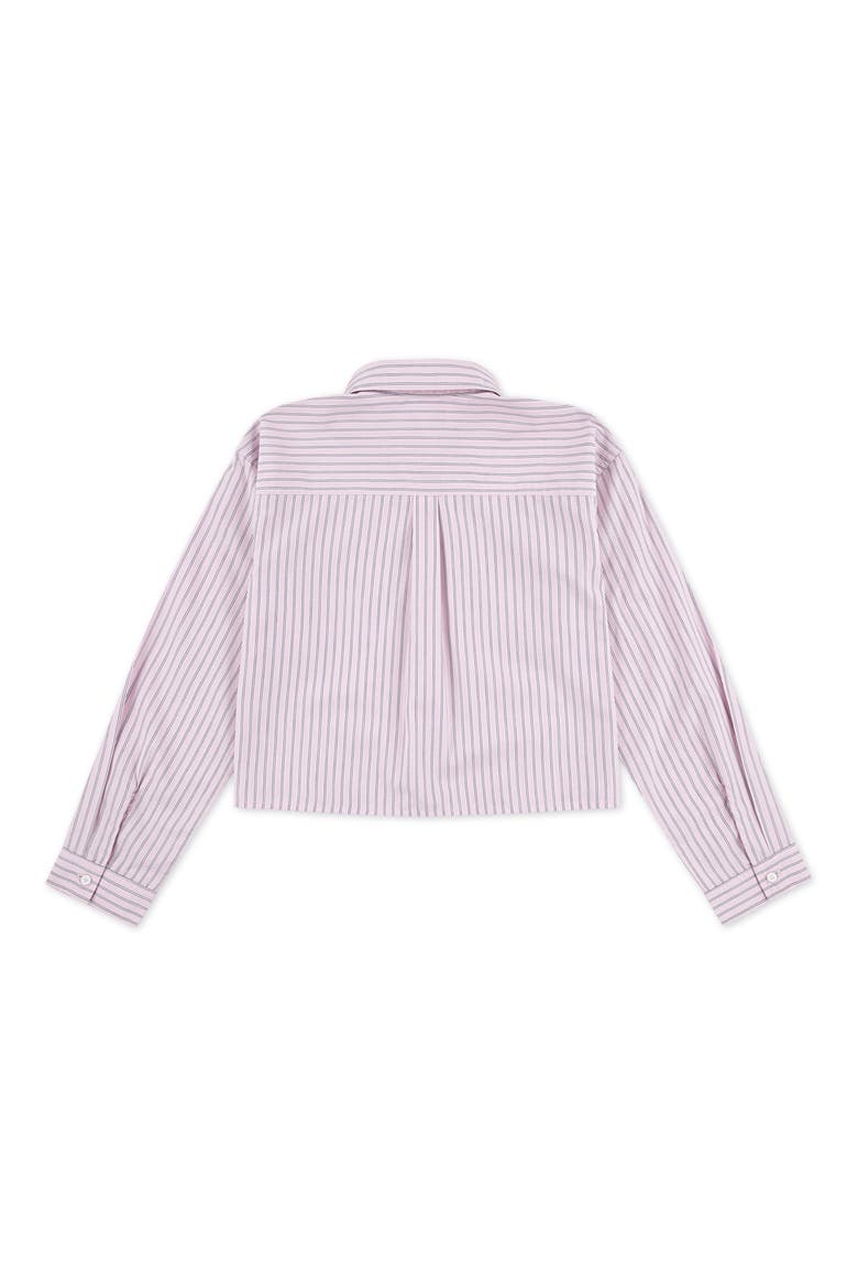 Kids' Stripe Boxy Button-Up Shirt, Alternate, color, CRADLE PINK