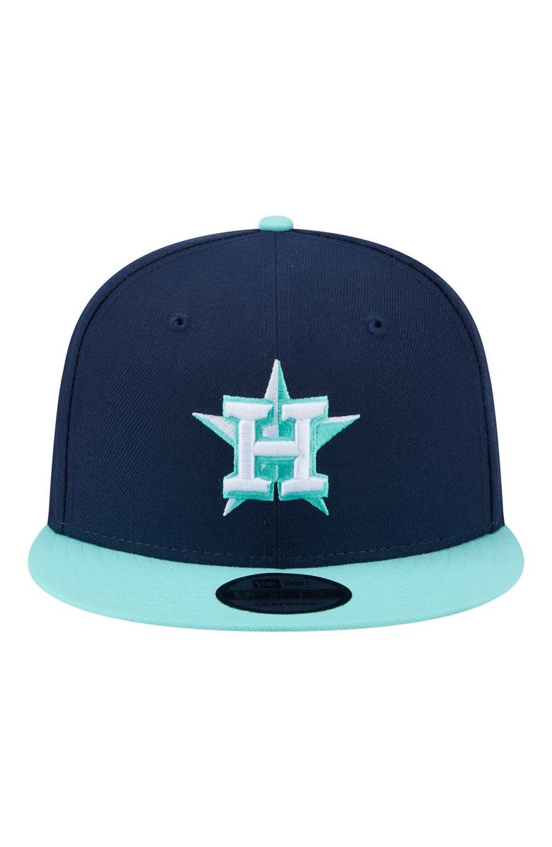 New Era Men's New Era Navy/Turquoise Houston Astros Two-Tone Color Pack 9FIFTY Snapback Hat, Alternate, color, Navy