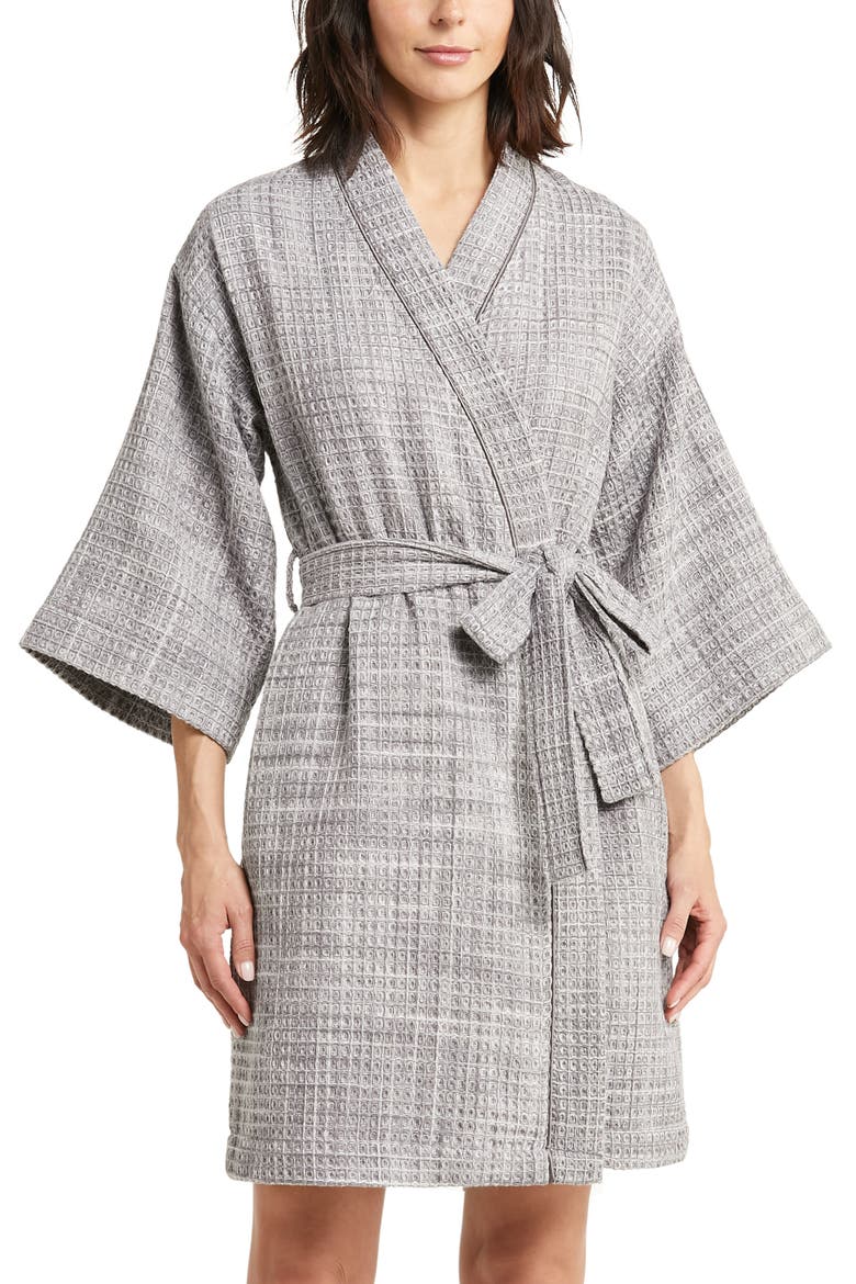 Women's Everyday Waffle Robe, Main, color, GREY CASTLEROCK SPACEDYE