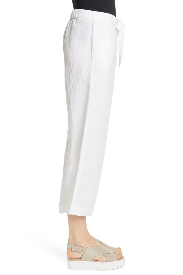 Drawstring Waist Crop Pants, Alternate, color, IVORY