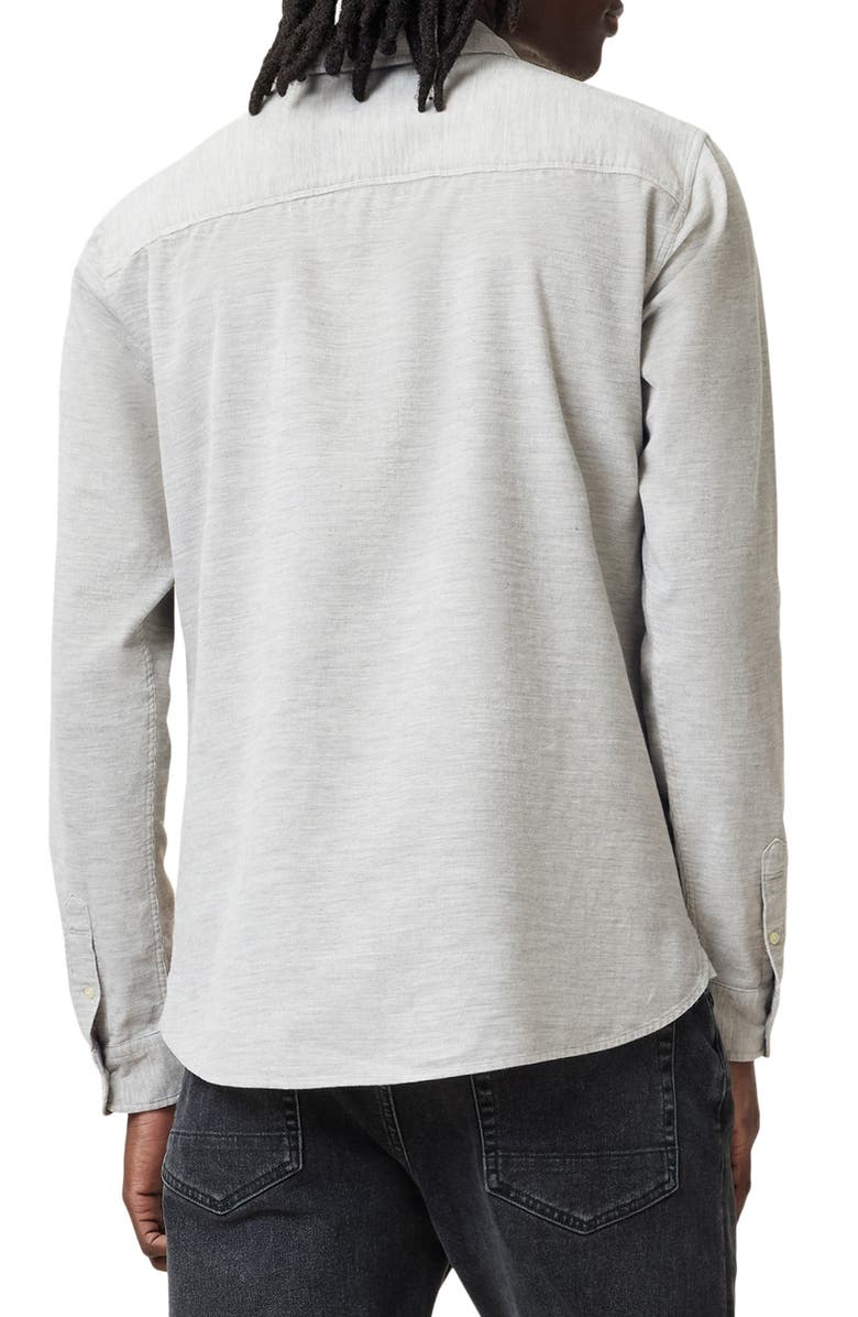 AllSaints Lorella Rib Cotton Button-Up Shirt, Alternate, color, 