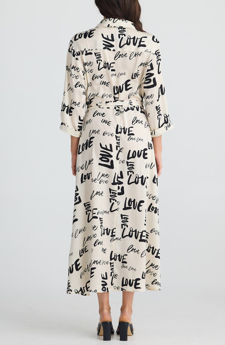 Brave+True Rossellini Love Print Shirtdress, Alternate, color,