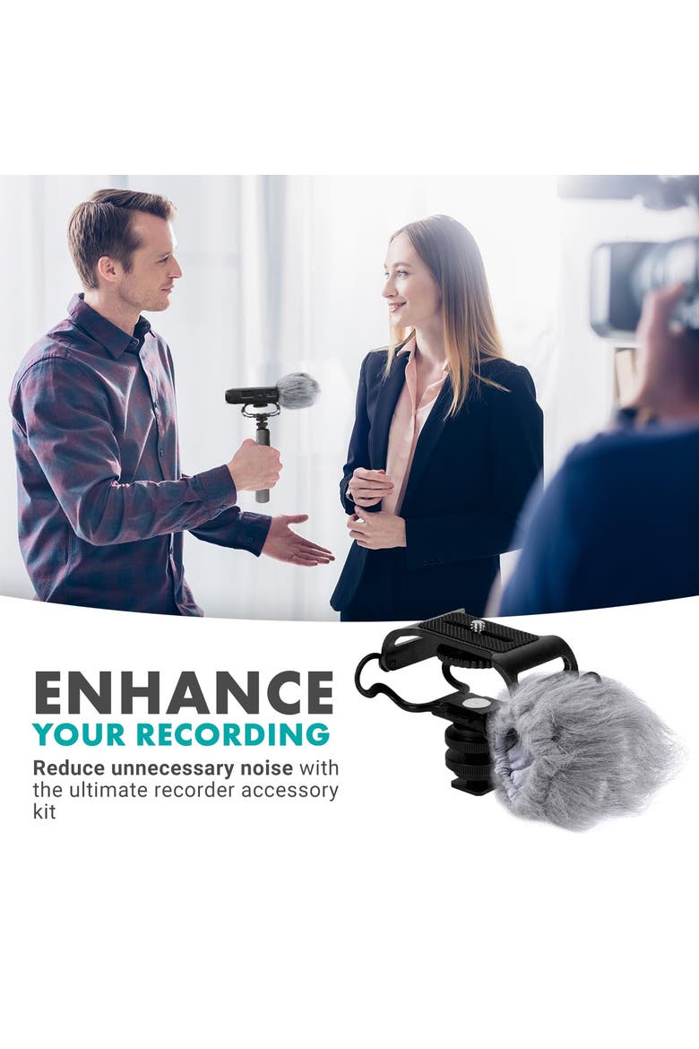 AEK-Z4 Audio Enhancement Kit for the Zoom H4n, H5, H6, Tascam DR-40, DR-05, DR-07, Alternate, color, Black