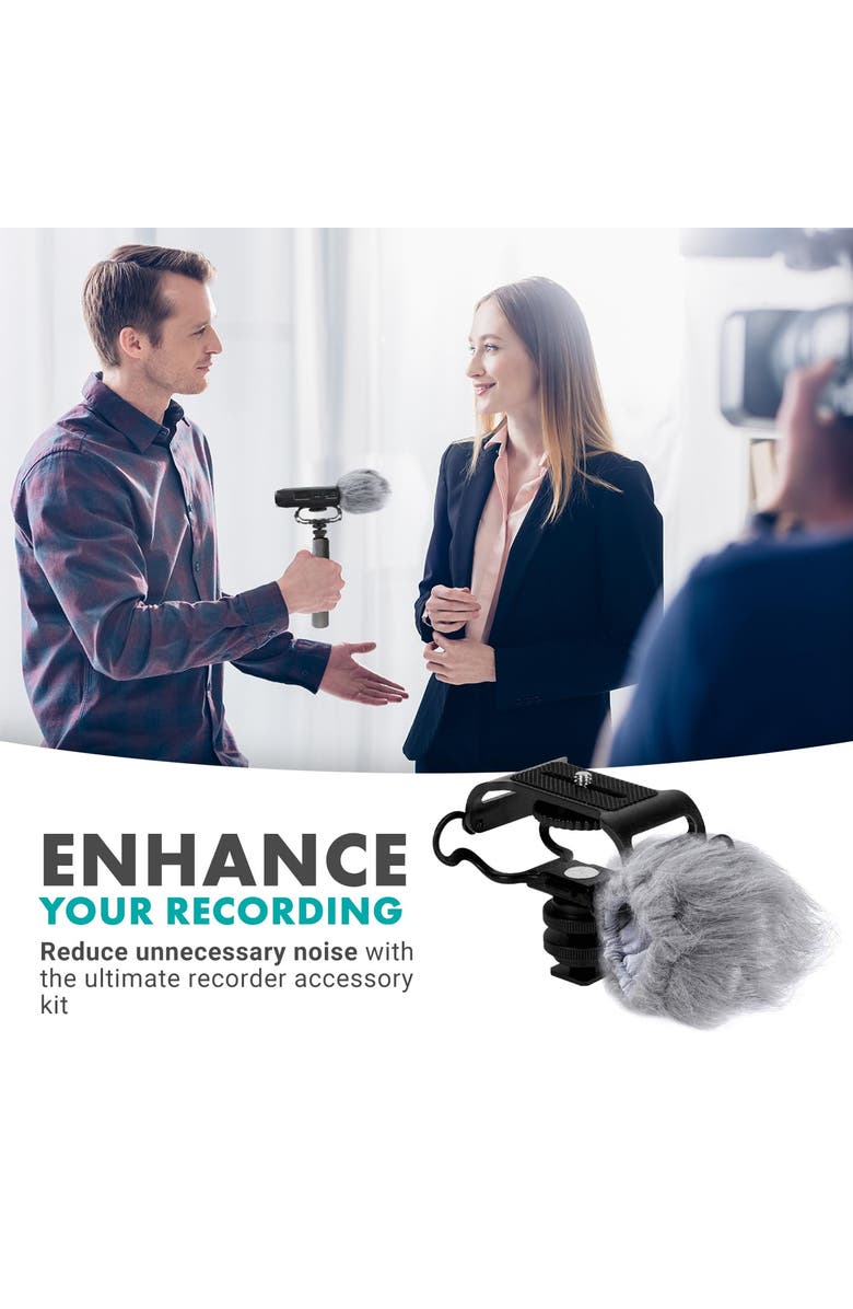 MOVO AEK-Z4 Audio Enhancement Kit for the Zoom H4n, H5, H6, Tascam DR-40, DR-05, DR-07, Alternate, color, Black