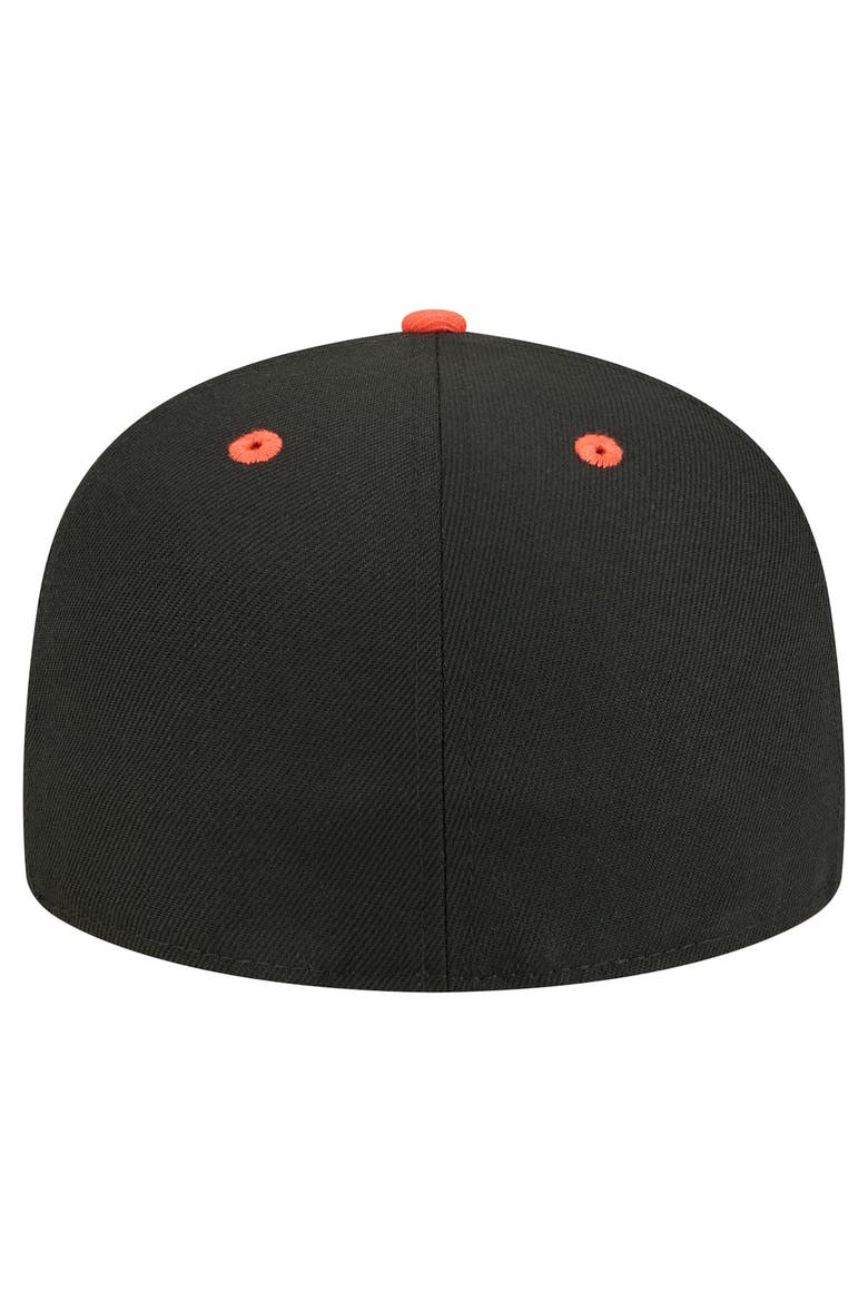 Men's New Era Black/Orange Miami Hurricanes On-Field Baseball Fitted Hat, Alternate, color, Black