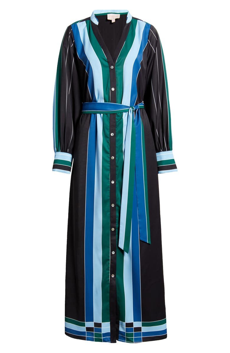 CIEBON Carmine Stripe Elbow Sleeve Shirtdress, Alternate, color, Navy Multi