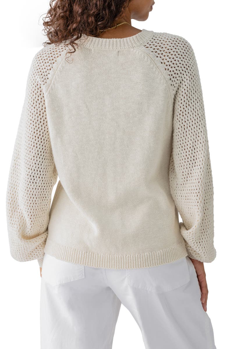 Sanctuary Perfect Moment Mix Stitch Cotton Crewneck Sweater, Alternate, color, 