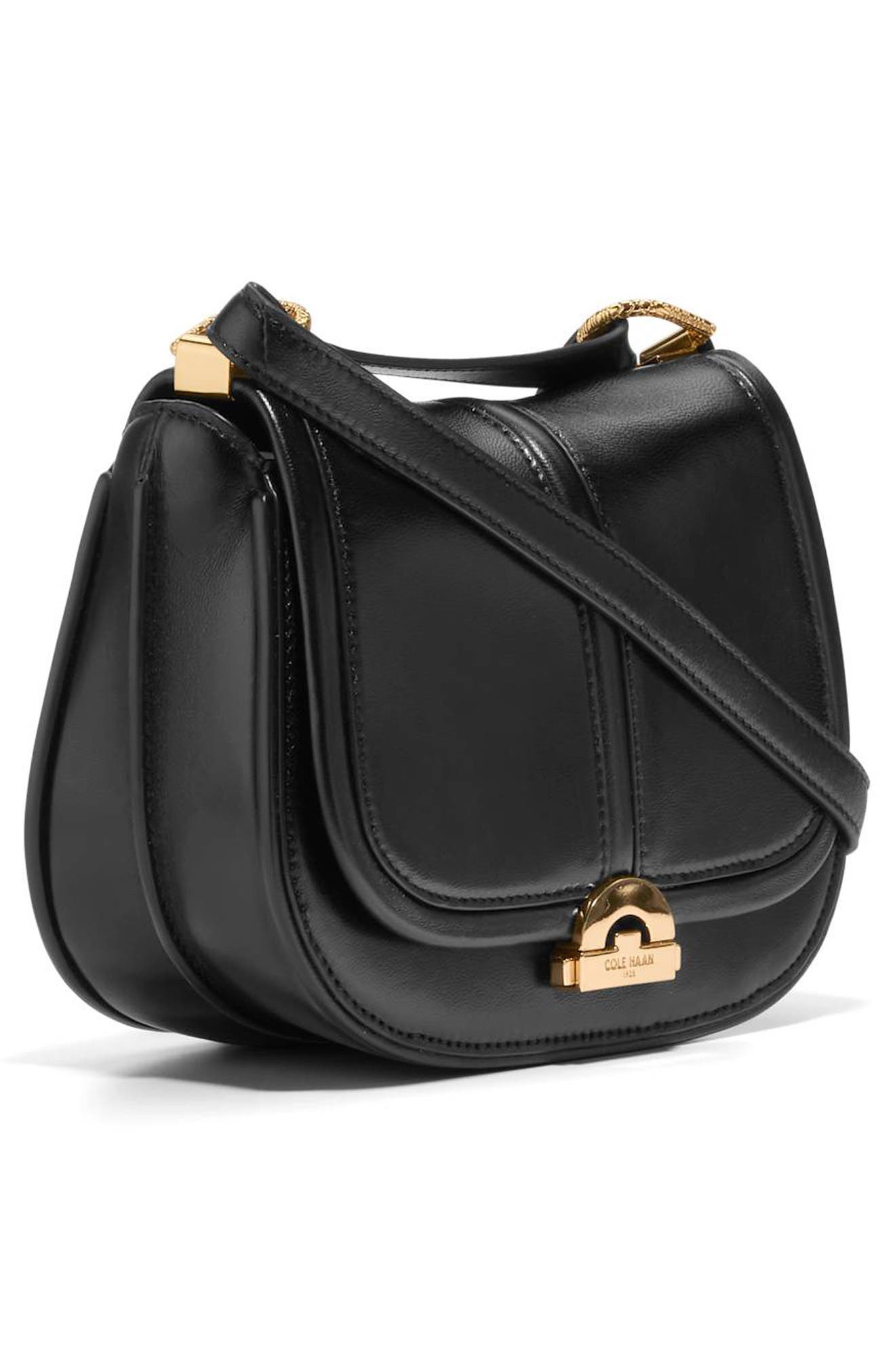 Cole Haan Celenea Leather Shoulder Bag, Alternate, color, Black