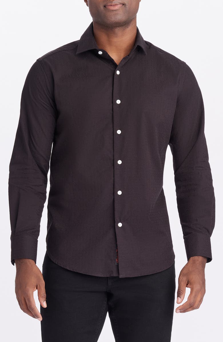 Robert Graham Walford Long Sleeve Woven Shirt, Main, color, Black
